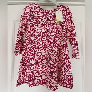 NWT Baby Boden Pink Woodland Print Animal Dress
